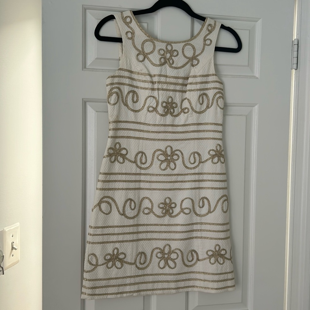 Lilly Pulitzer dress white and gold